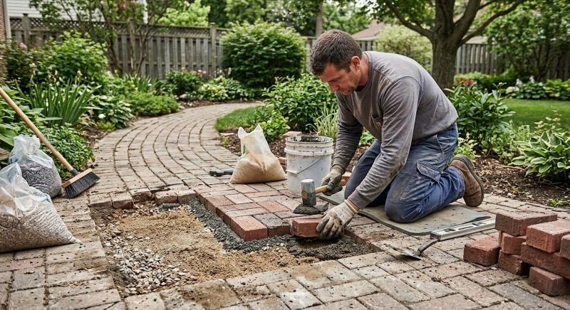 Brick Pathway Repair in Loganville, GA