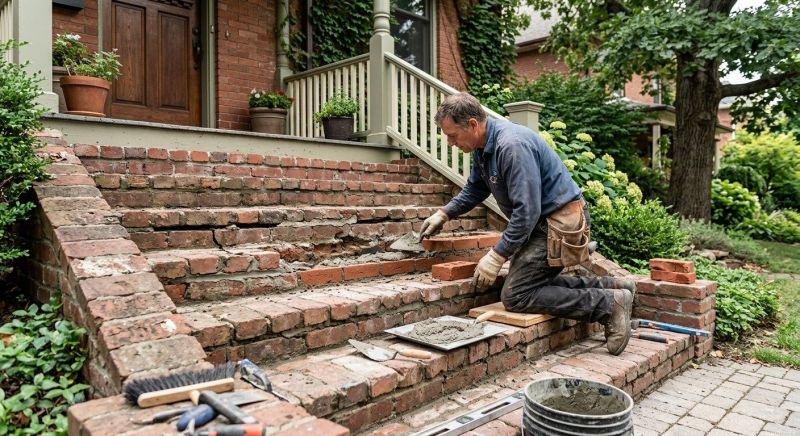 Brick Stairs Repair in Dekalb County, GA