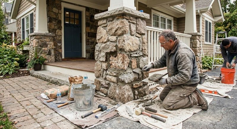 Stone Column Repair in Loganville, GA