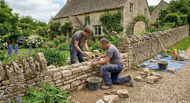Stone Wall Repair in Auburn, GA