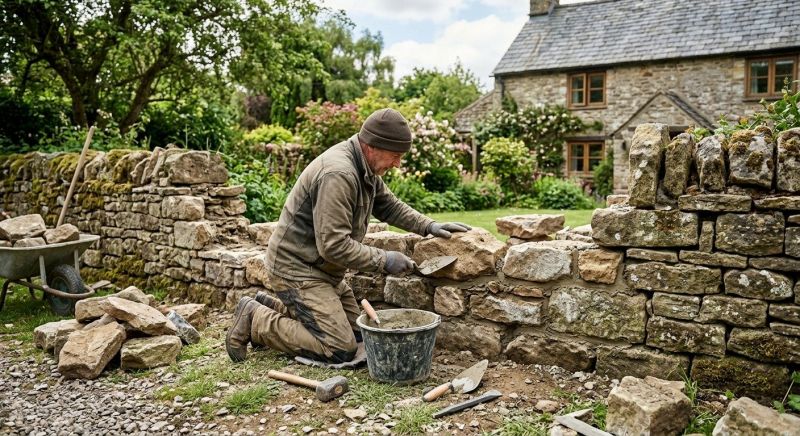 Stone Wall Repair in Mansfield, GA